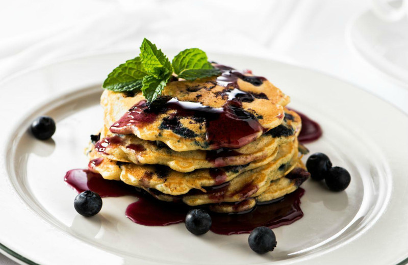 Blueberry pancakes at Applewood Inn, Restaurant and Spa.