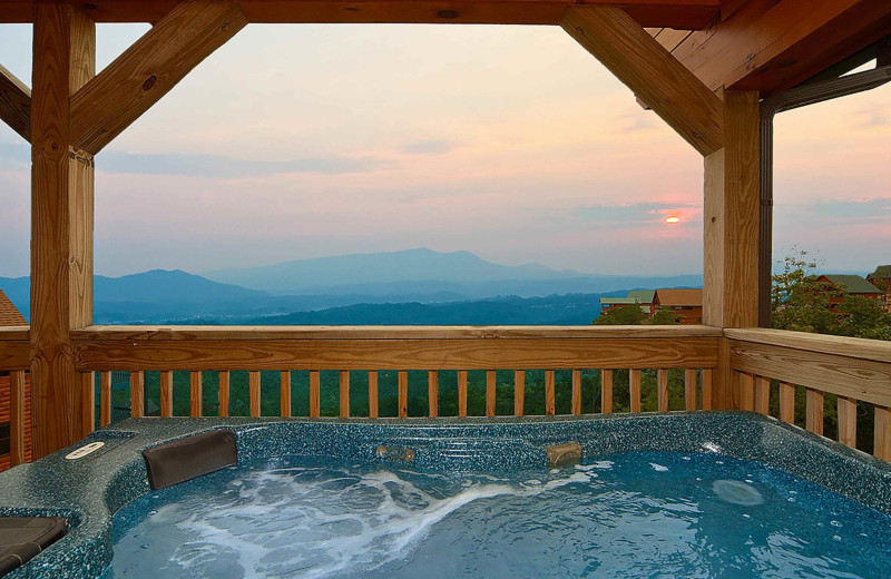 Rental hot tub at Amazing Views of the Smokies.