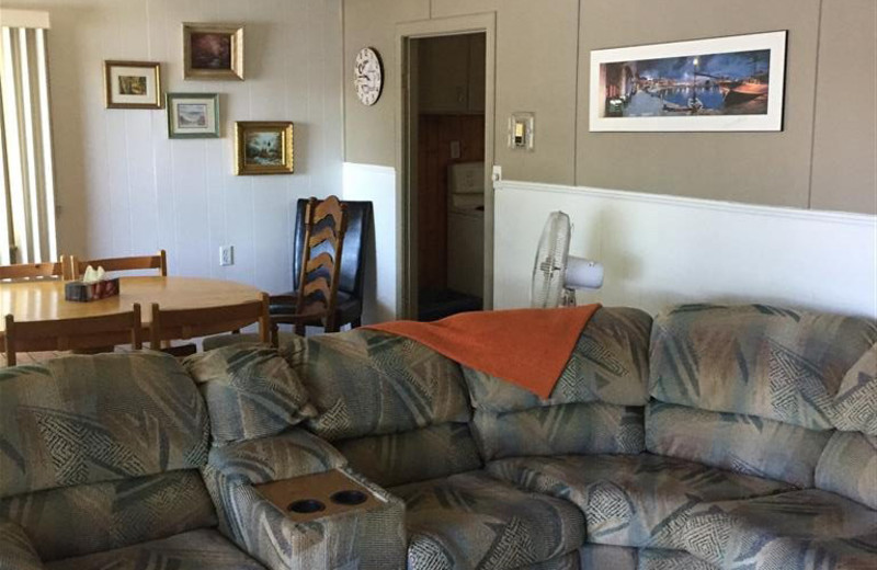 Guest living room at Little Hawk Resort & Marina.