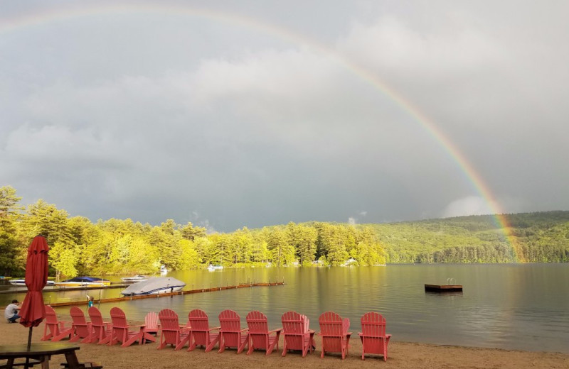 Beach at Cottage Place on Squam Lake.