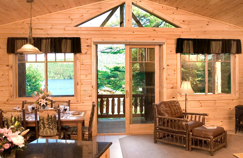 Guest living room at The Lodges at Cresthaven on Lake George.