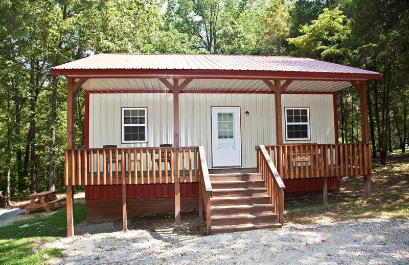 Cabin exterior at Willowbrook Cabins.