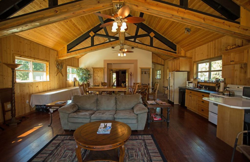 Guest living room and kitchen at DiamondStone Guest Lodges.