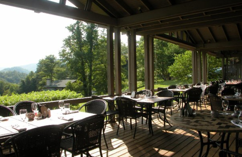 Patio dining at Nantahala Village.