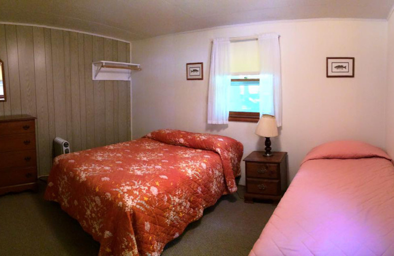 Cabin bedroom at Tamarac Bay Resort.