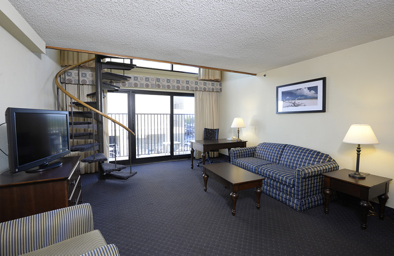 Guest living room at Clarion Resort Fontainebleau.