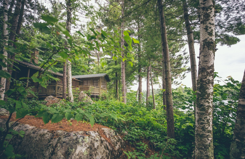 Cabin exterior at Ludlow's Island Resort.