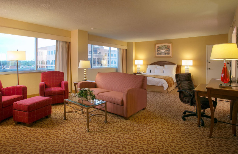 Guest room at Greensboro Marriott Downtown.