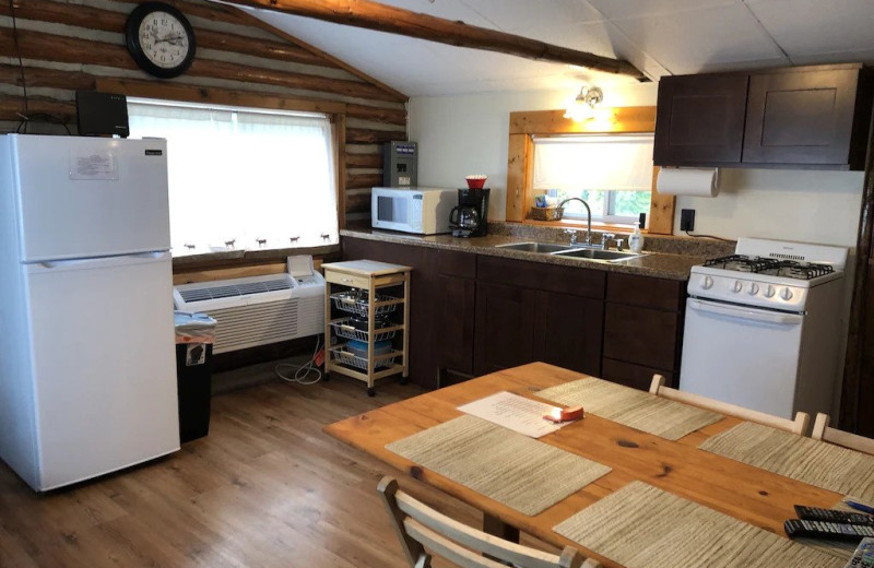 Cabin interior at Lake Cabins Resort.