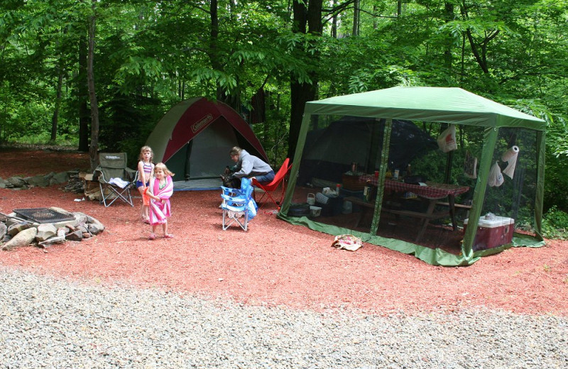 Camping site at Hemlock Campground & Cottages.