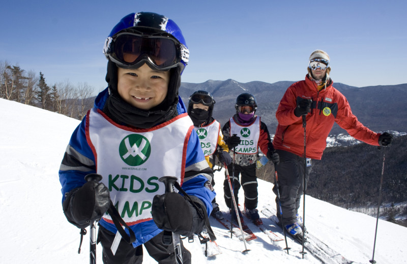 Family skiing at Black Bear Lodge.