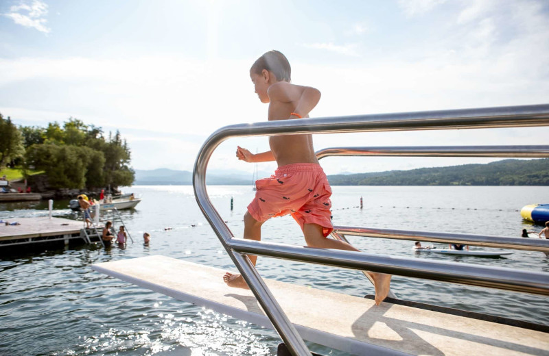 Diving board at Basin Harbor.