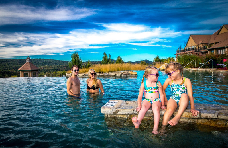 Swimming in the pool at Minerals Hotel.