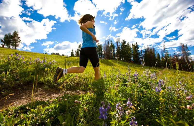 Jogging at Vail Mountain Lodge & Spa.