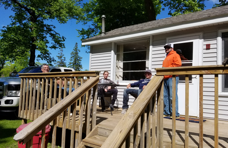 Cabin deck at Rusty Moose Resort.