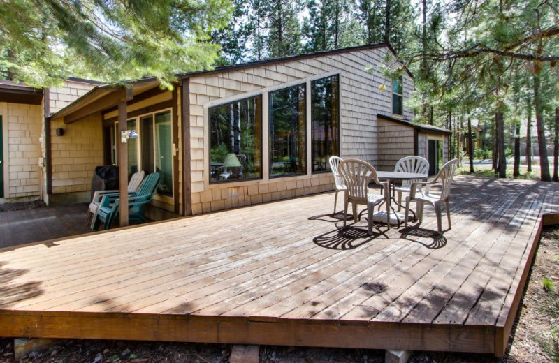 Vacation rental deck at Vacasa Rentals Sunriver.