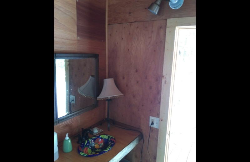Cabin desk at Hungry Moose Bed and Breakfast.