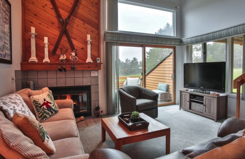 Guest living room at Trout Creek Vacation Condominiums.