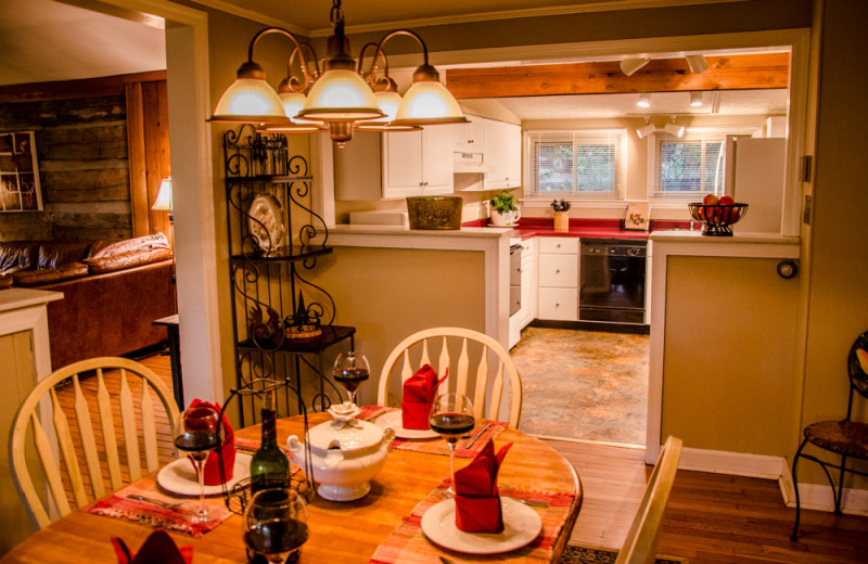 Cabin kitchen at Asheville Cabins of Willow Winds.