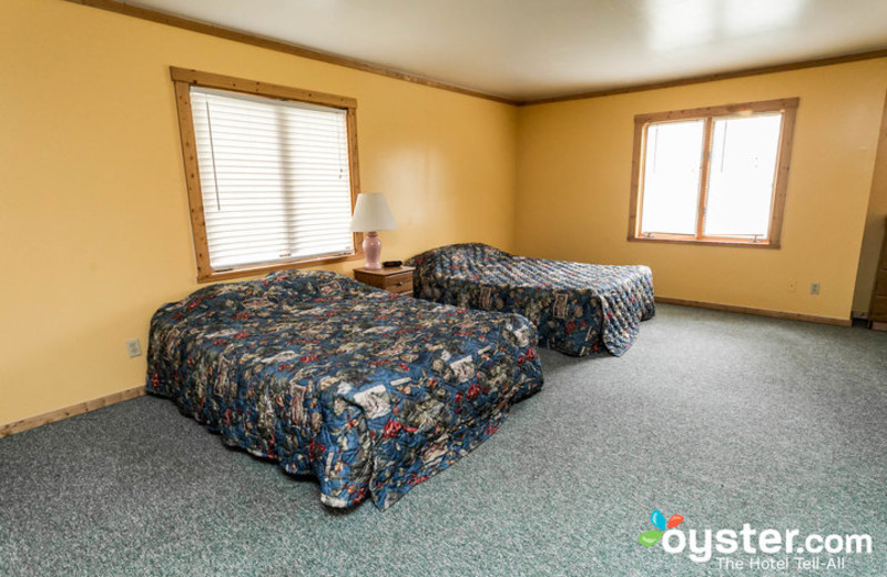 Cabin bedroom at Birchcliff Resort.