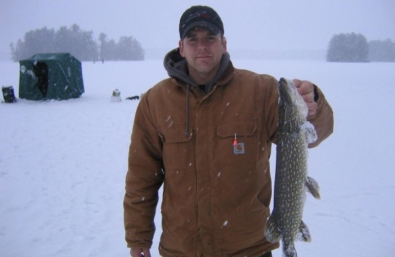 Ice fishing at The Conger Collection.