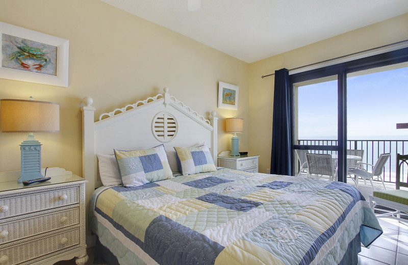 Rental bedroom at Gulf Coast Beach Getaways.