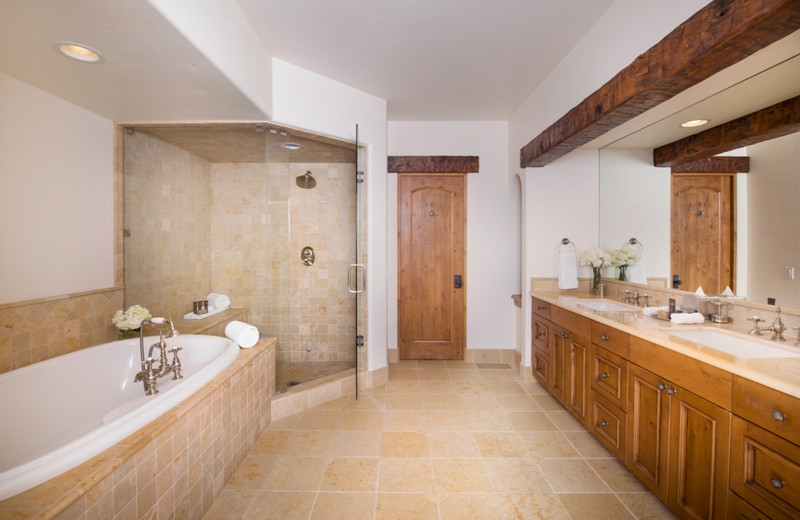 Guest bathroom at Arrabelle at Vail Square.