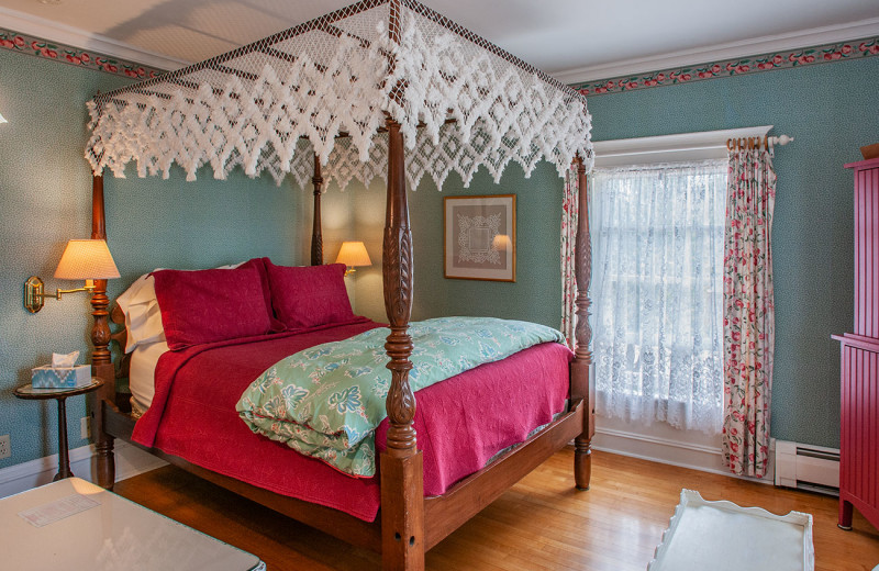 Guest room at White Lace Inn.