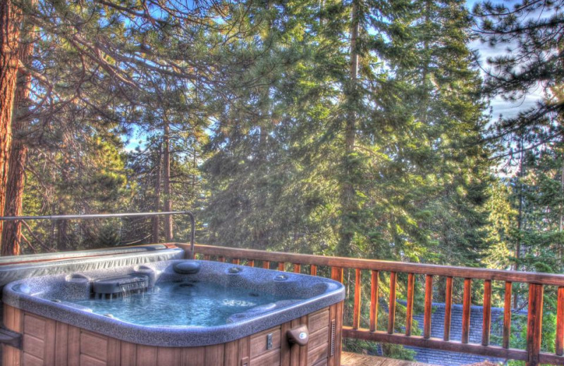 Vacation rental hot tub at Vacasa Rentals Lake Tahoe.