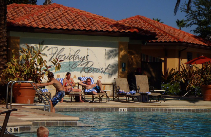 Relaxing by the pool at Floridays Resort Orlando.