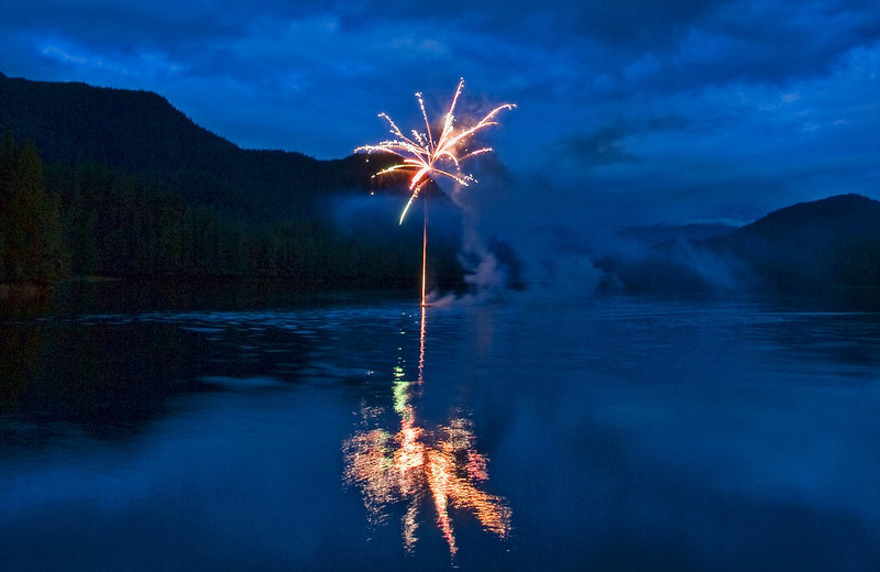 Fireworks at Yes Bay Lodge.