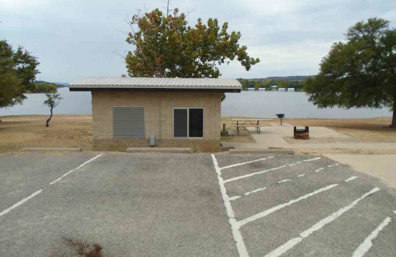 Cabin exterior at Inks Lake State Park.