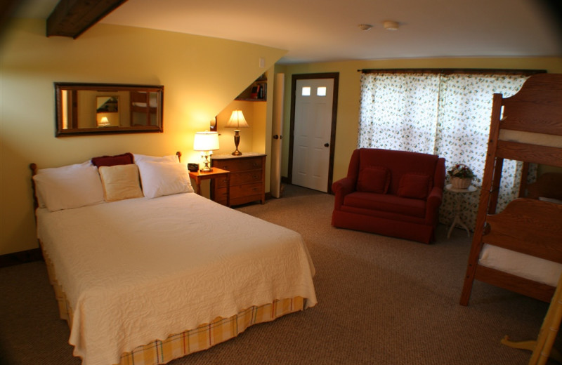 Guest room at The Wildflower Inn.