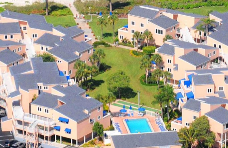 Aerial view of Sand Cay Beach Resort.