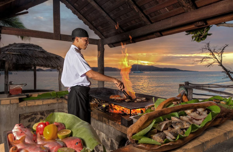 Dining at Petit St Vincent Resort.