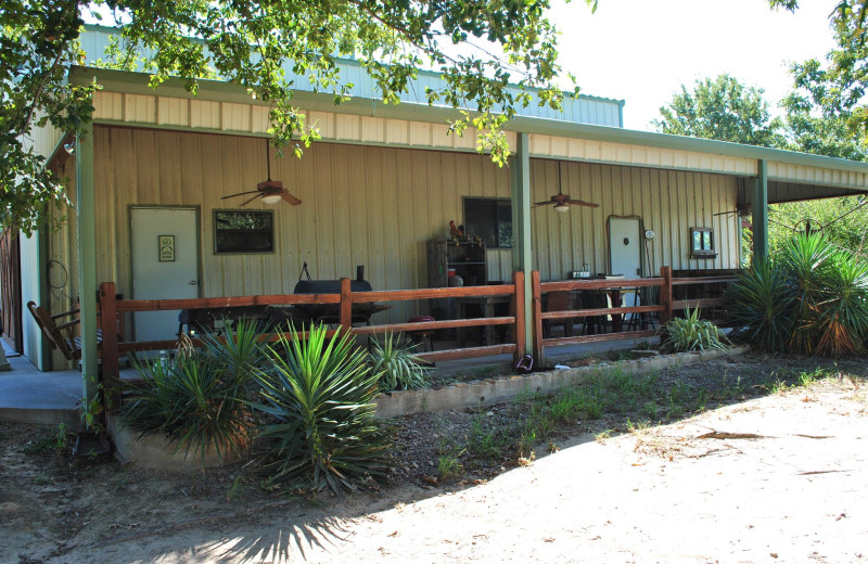 Cabin exterior at Mustang RV Ranch.