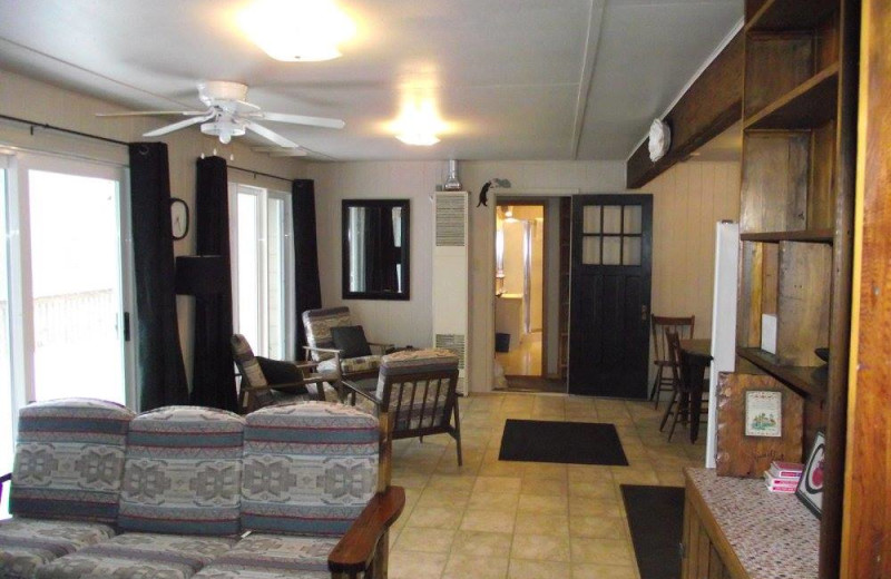 Cabin interior at Fernleigh Lodge.