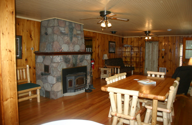 Cabin living room at Timber Trails Resort.