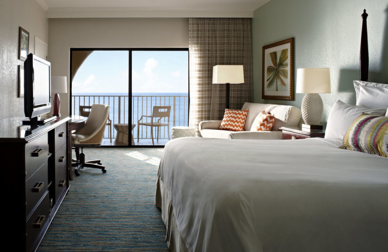 Guest room at Grand Cayman Marriott Beach Resort.