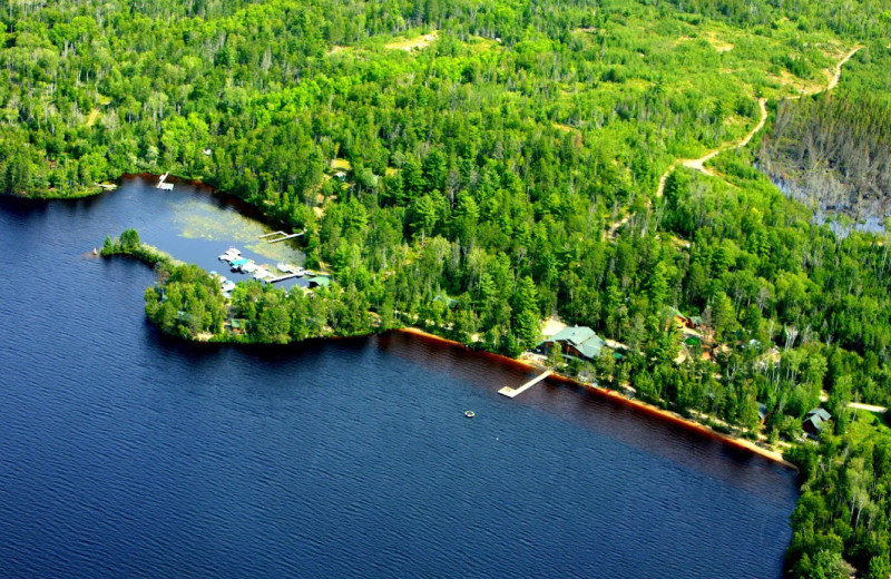 Aerial view of Elbow Lake Lodge.