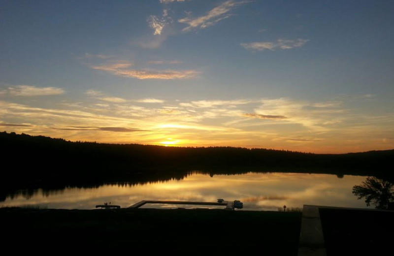 Sunset at The Woods At Bear Creek Glamping Resort.