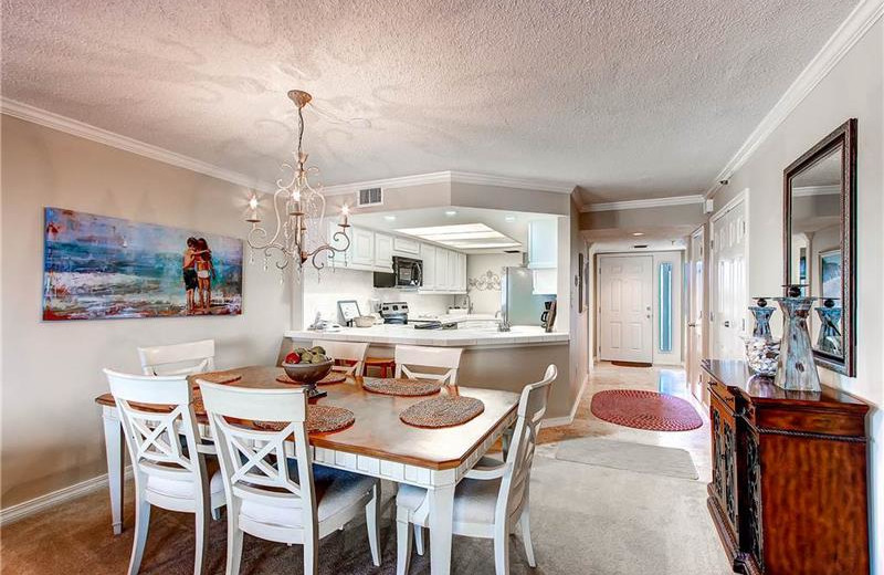 Rental kitchen at Holiday Isle Properties.