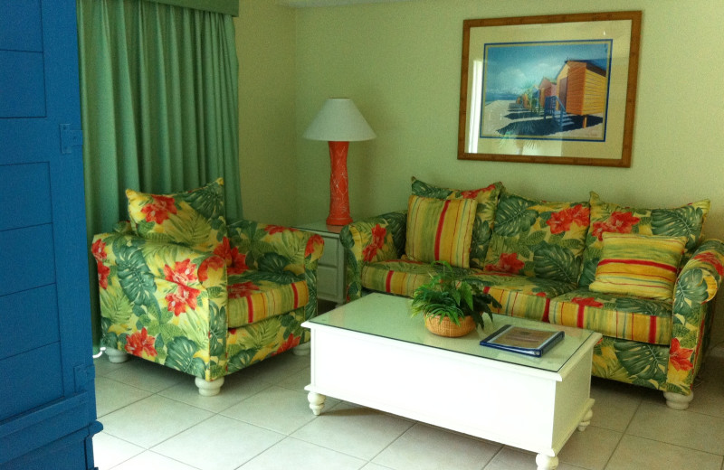 Suite Living Room at Coconut Palms Beach Resort 