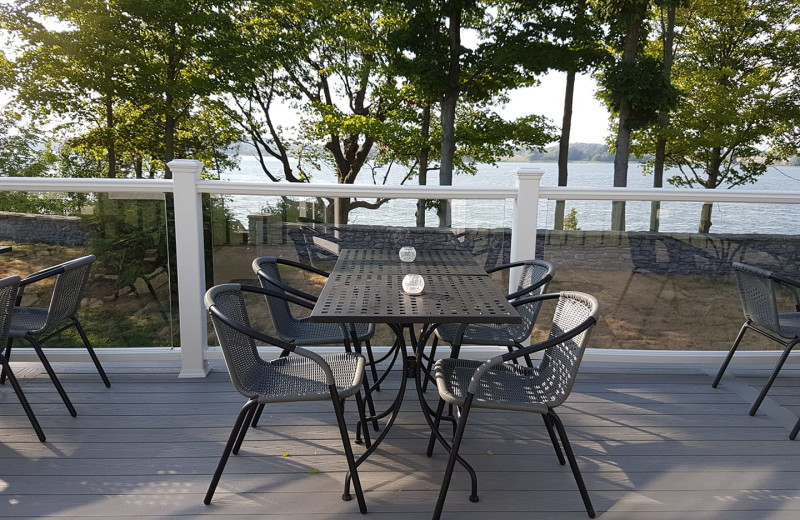 Patio at Sandbanks Summer Village Cottage Resort.