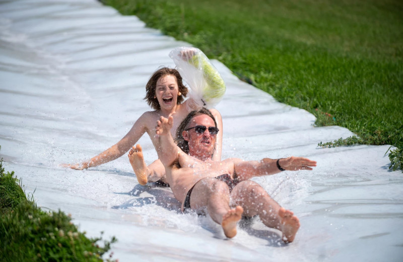 Slip and slide at May Family Ranch.