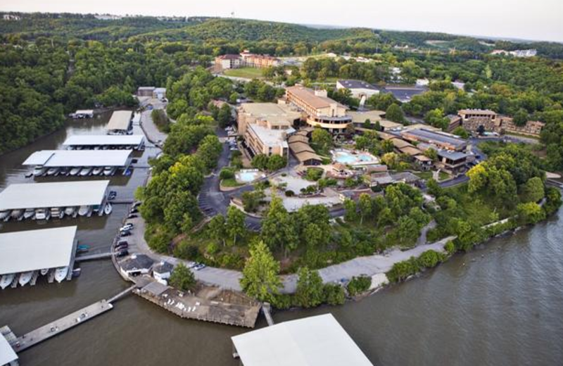 Arial view of The Lodge of Four Seasons.
