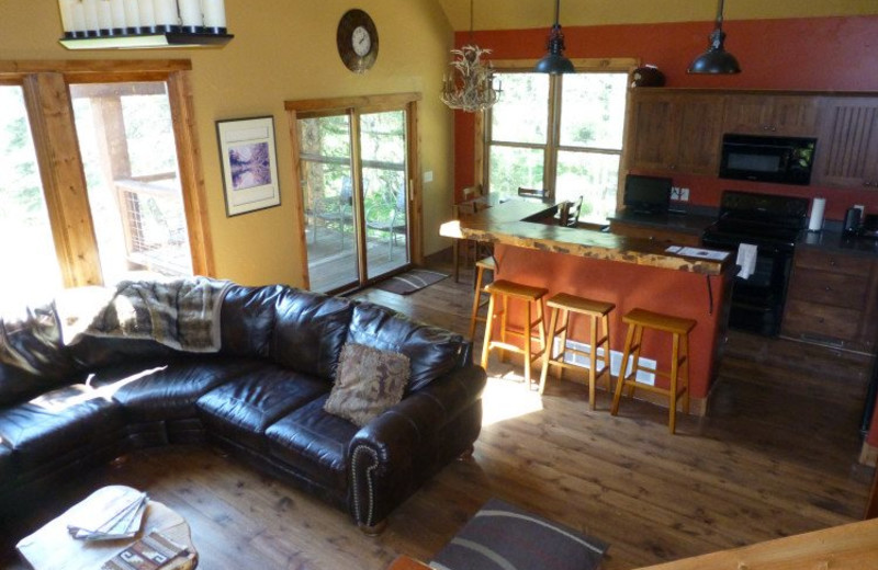 Cabin interior at Deadwood Connections.