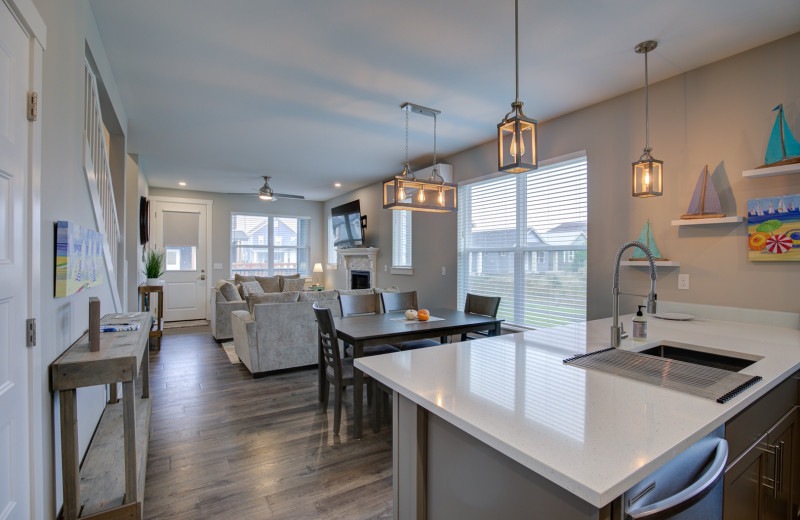 Rental interior at Oyhut Bay Seaside Village.