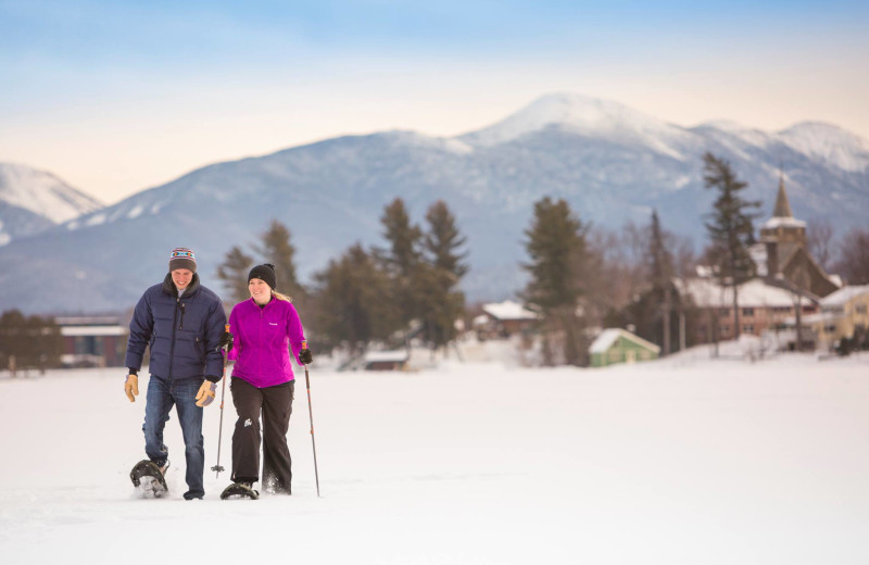 Snowshoeing at Mirror Lake Inn Resort & Spa.