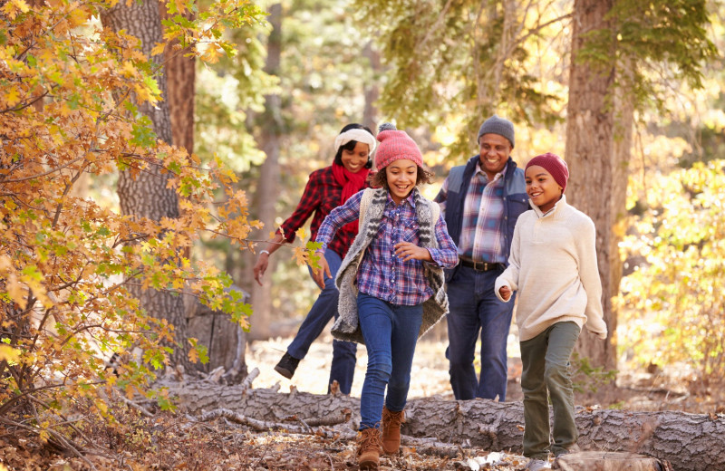 Family hiking at High Hampton Resort.